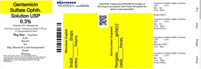 Gentamicin Sulfate Ophth Solution Usp 0.3% (Diagram Description Automatically Generated)